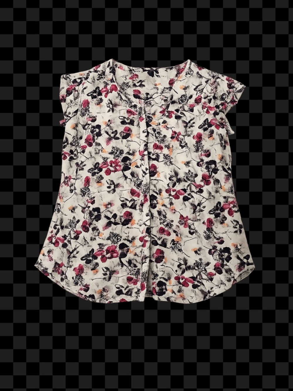 Premiere Studios Women's Floral Size L Multicolor Short Sleeve Casual Top
100